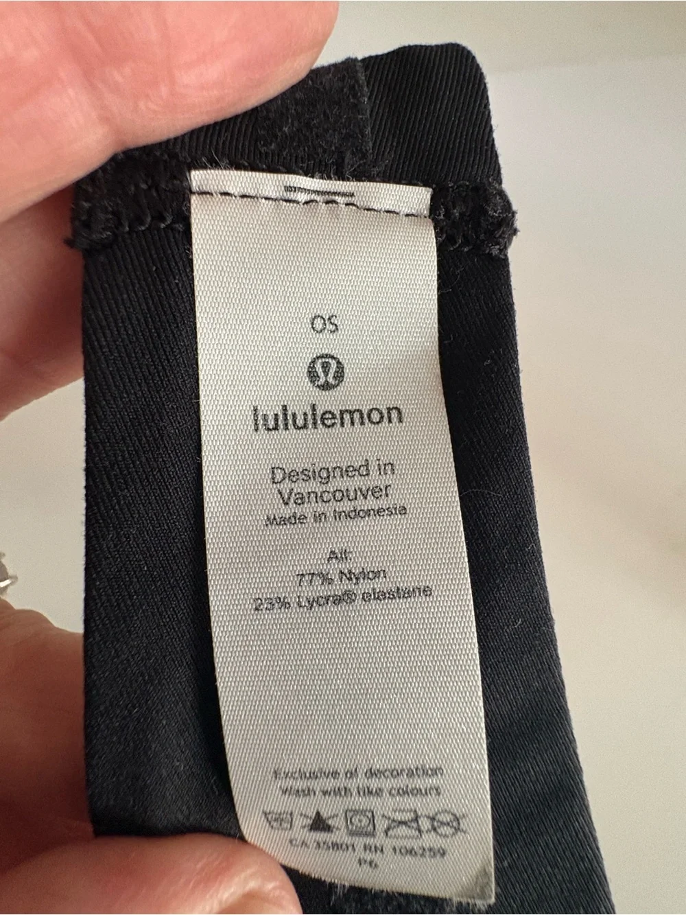 lululemon athletica Black Headband with Reflective Logo, one size
